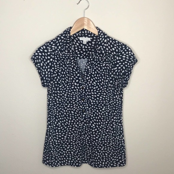 Charter Club | Tops | Charter Club Navy Blue And White Polka Dot Top ...